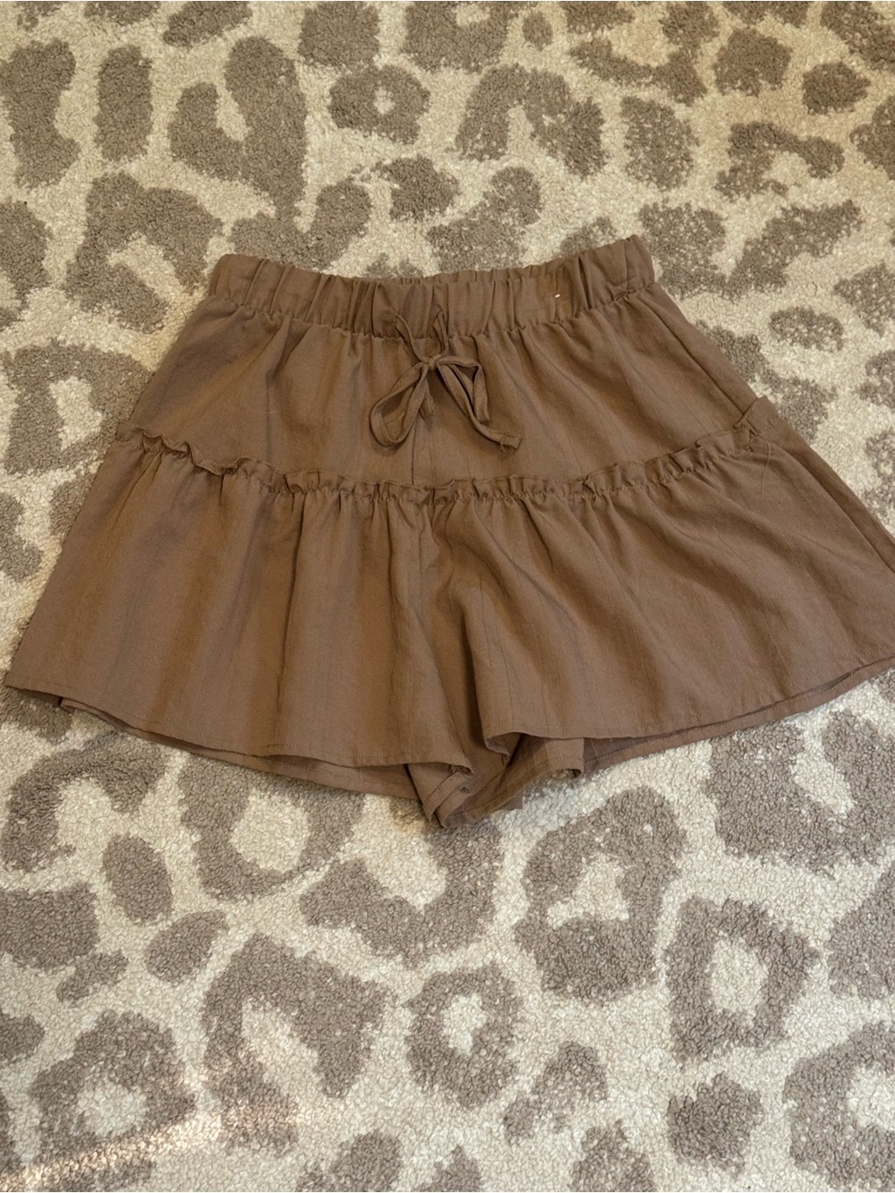 Love Streak Brown Ruffle Tiered Women’s Skort, Size Small